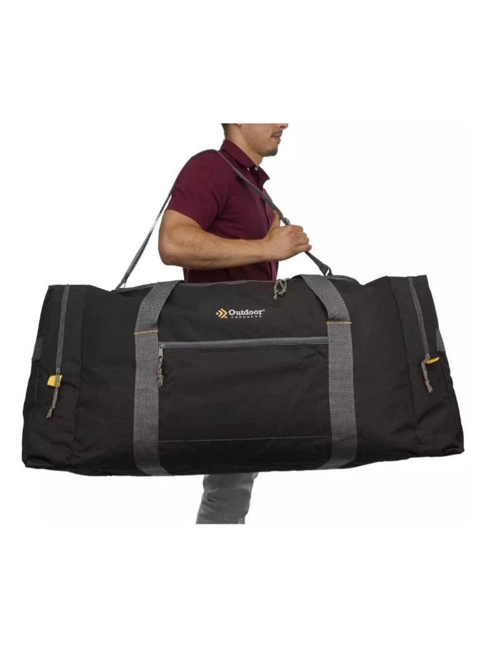 Outdoor Products Mountain Duffle NWT 15โX 30โ Black 3 Pocket Travel Pouch Adjust